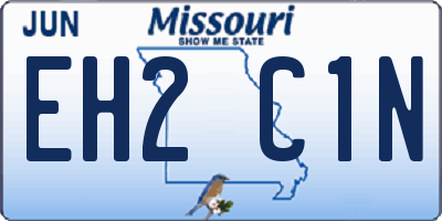 MO license plate EH2C1N