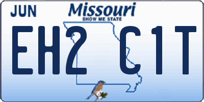 MO license plate EH2C1T