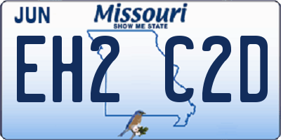 MO license plate EH2C2D