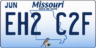 MO license plate EH2C2F