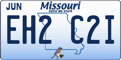 MO license plate EH2C2I