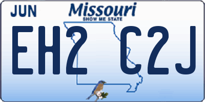 MO license plate EH2C2J