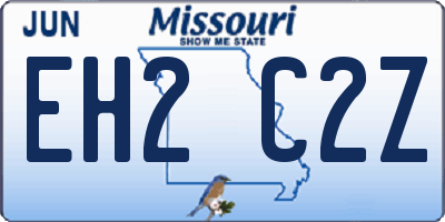 MO license plate EH2C2Z