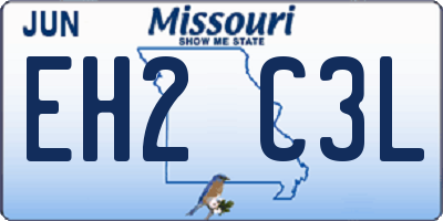 MO license plate EH2C3L