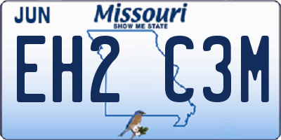 MO license plate EH2C3M