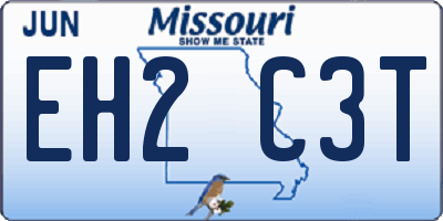 MO license plate EH2C3T