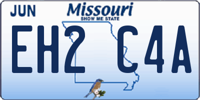 MO license plate EH2C4A