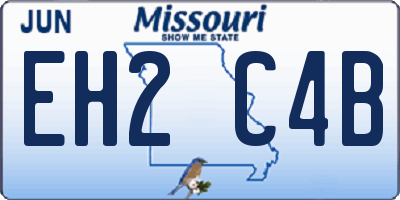 MO license plate EH2C4B