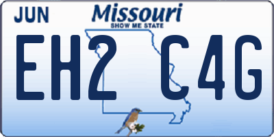 MO license plate EH2C4G