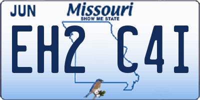 MO license plate EH2C4I