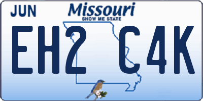 MO license plate EH2C4K