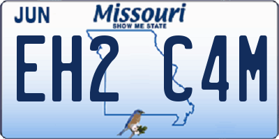 MO license plate EH2C4M