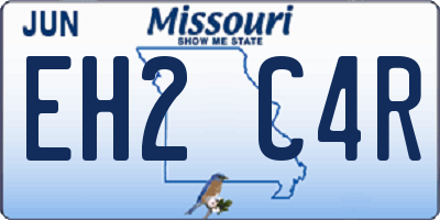MO license plate EH2C4R