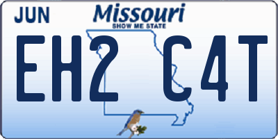 MO license plate EH2C4T