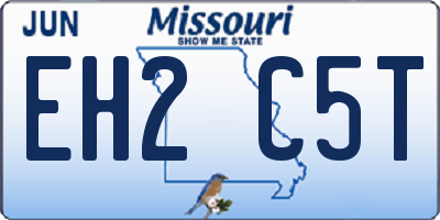 MO license plate EH2C5T
