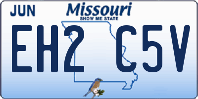 MO license plate EH2C5V