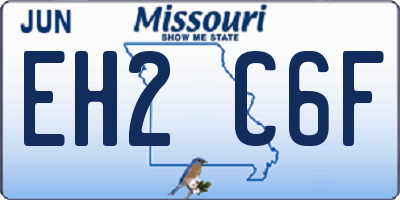 MO license plate EH2C6F