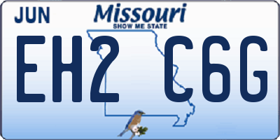 MO license plate EH2C6G