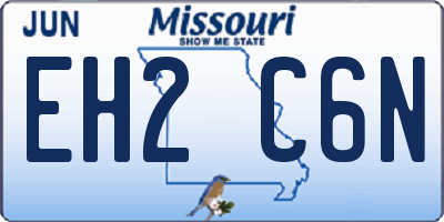 MO license plate EH2C6N