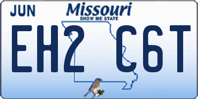 MO license plate EH2C6T