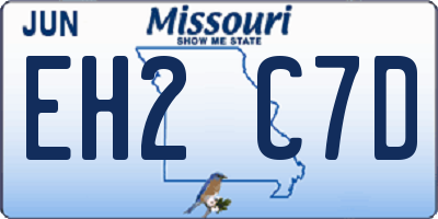 MO license plate EH2C7D