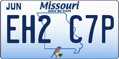 MO license plate EH2C7P