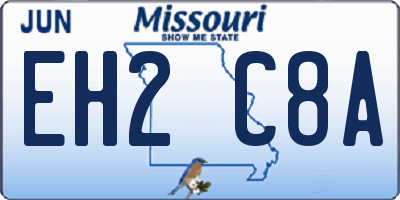 MO license plate EH2C8A