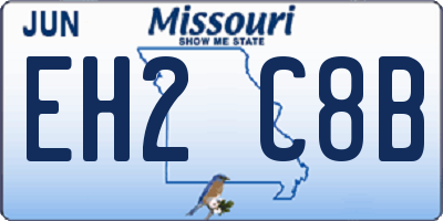 MO license plate EH2C8B