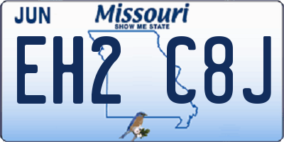 MO license plate EH2C8J