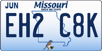 MO license plate EH2C8K