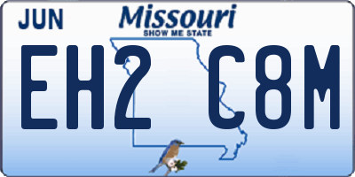 MO license plate EH2C8M