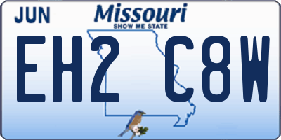 MO license plate EH2C8W