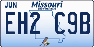 MO license plate EH2C9B