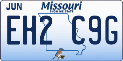 MO license plate EH2C9G
