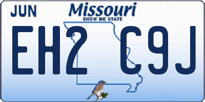 MO license plate EH2C9J