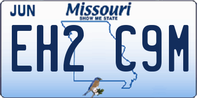 MO license plate EH2C9M