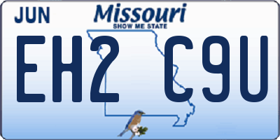 MO license plate EH2C9U