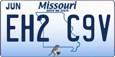 MO license plate EH2C9V