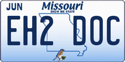 MO license plate EH2D0C