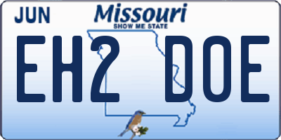 MO license plate EH2D0E