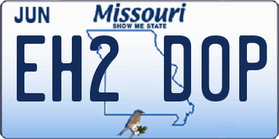 MO license plate EH2D0P