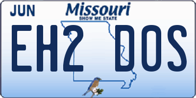 MO license plate EH2D0S