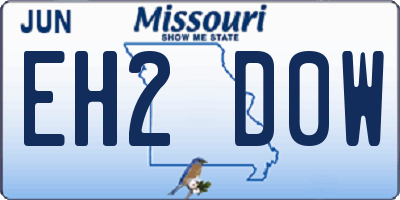 MO license plate EH2D0W