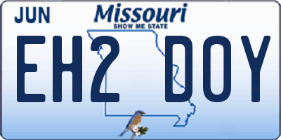 MO license plate EH2D0Y