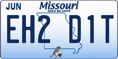MO license plate EH2D1T