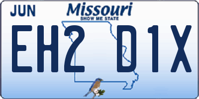 MO license plate EH2D1X