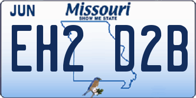 MO license plate EH2D2B