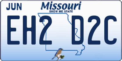 MO license plate EH2D2C