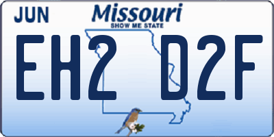MO license plate EH2D2F