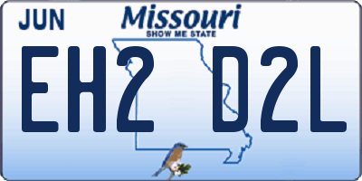 MO license plate EH2D2L